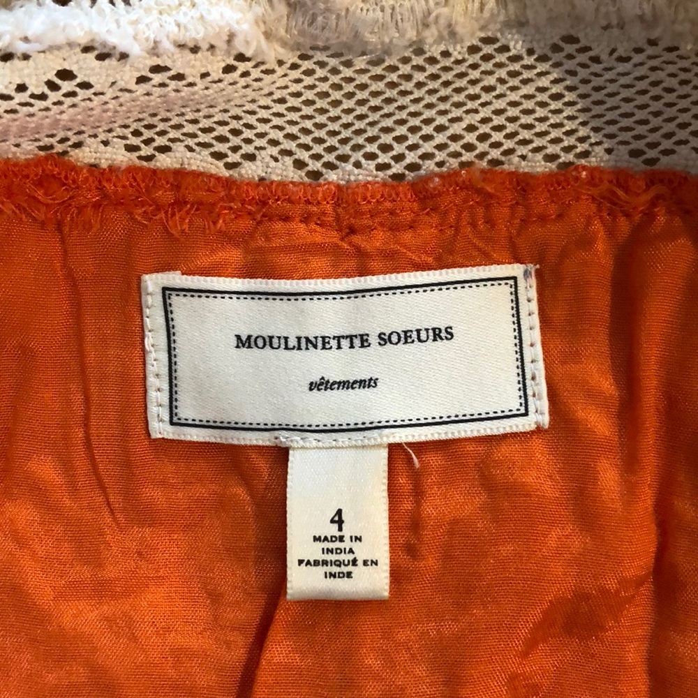 Anthropologie Orange Crochet Dress Size 4 - Picture 7 of 8